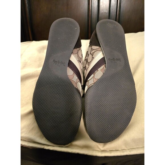 Coach Kelson Sneakers Signature AUTHENTIC Pre-owned 9.5M Khaki Chestnut Brown - Picture 3 of 5